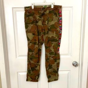 Camo embroidered Anthropologie Pants